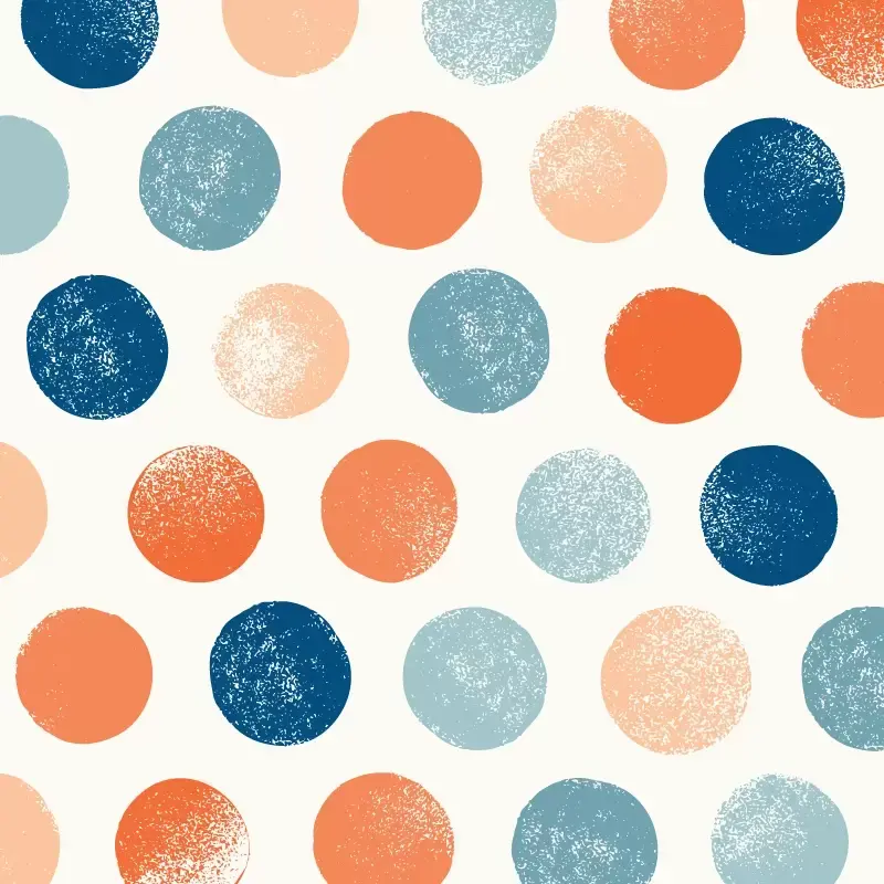 Big polka pattern multicoloured on cream