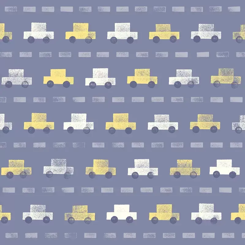 Cars pattern in purple