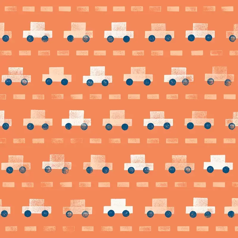 Cars pattern in red