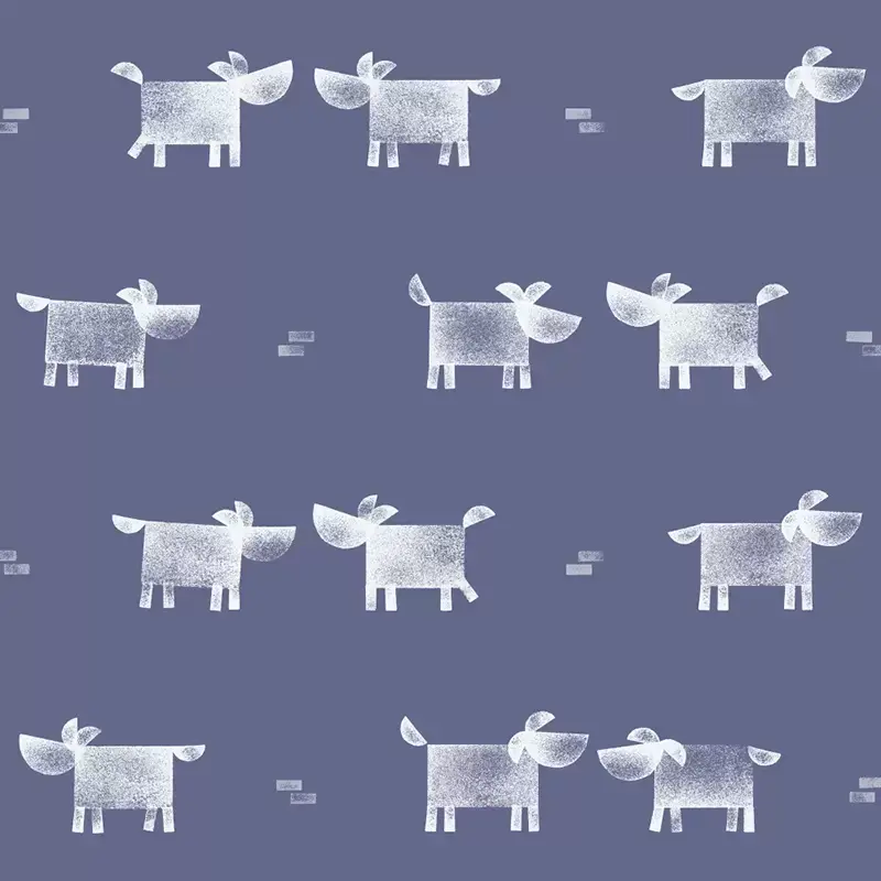Dog walk pattern in dark purple