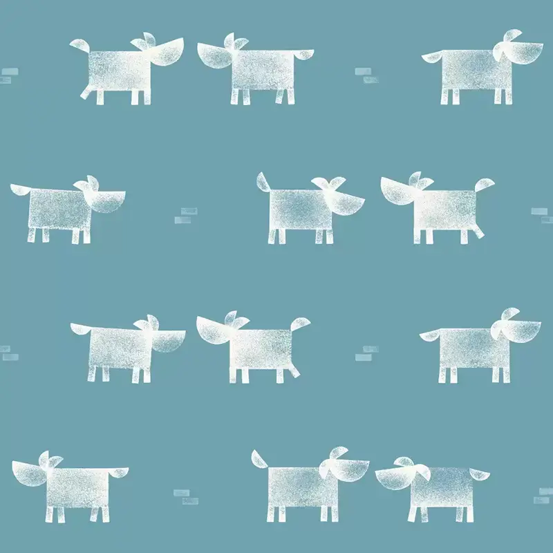 Dog walk pattern in teal