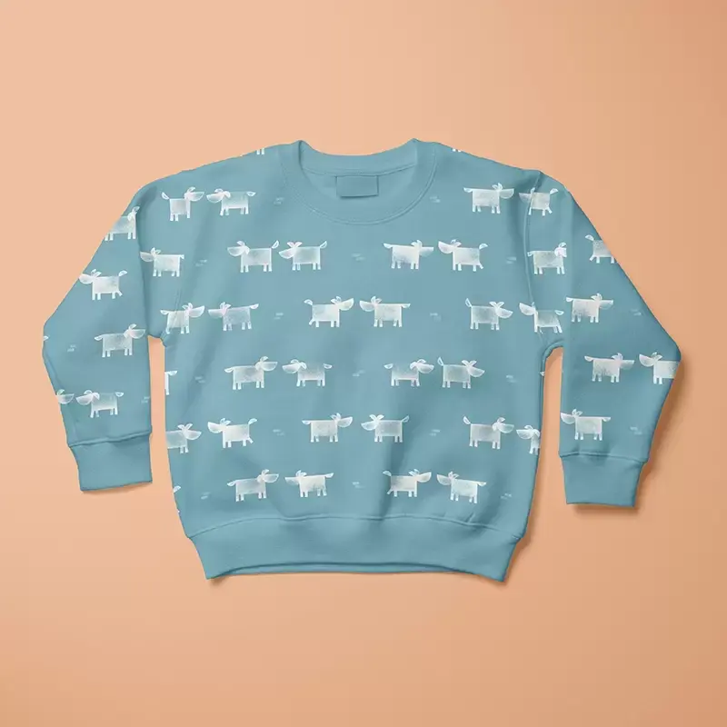 Dog walk teal sweatshirt