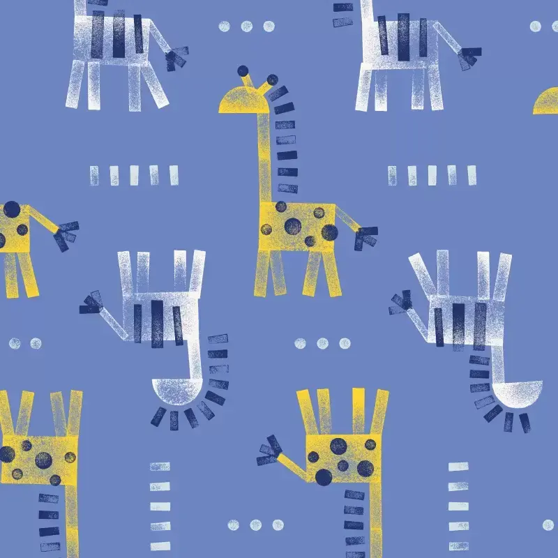 Giraffe Zebra pattern in blue