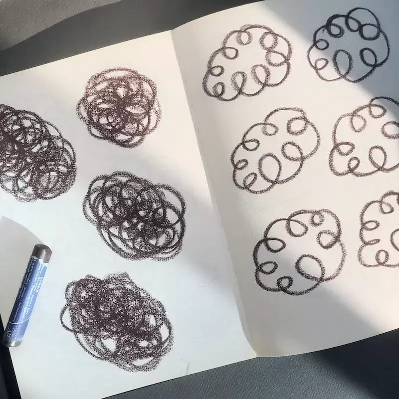 Crayon scribbles for sheep pattern
