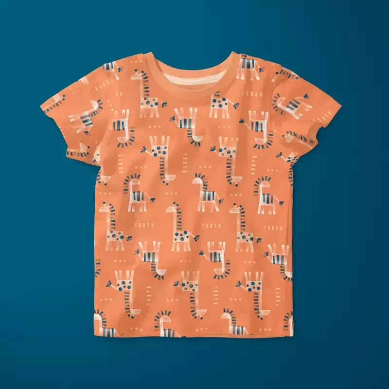 Giraffe zebra peach tshirt