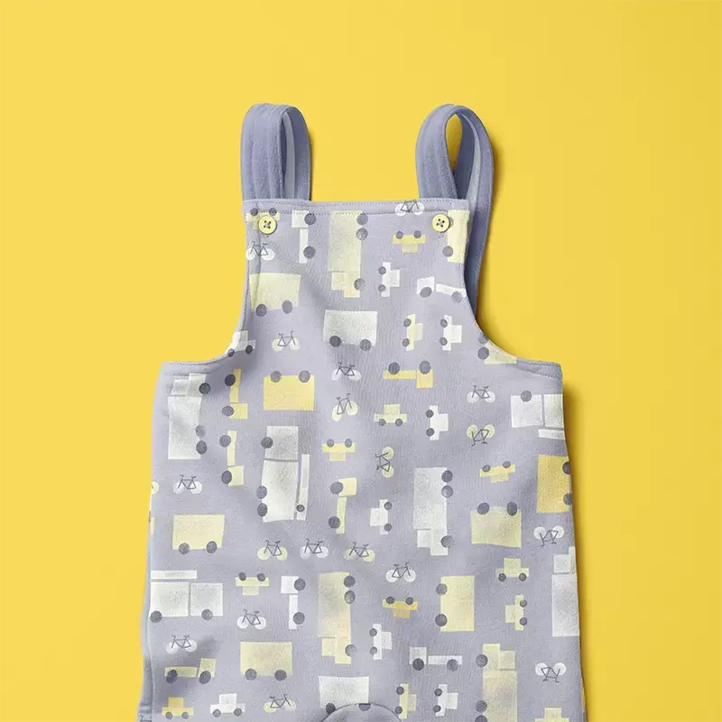 Gridlock patterned grey dungaree