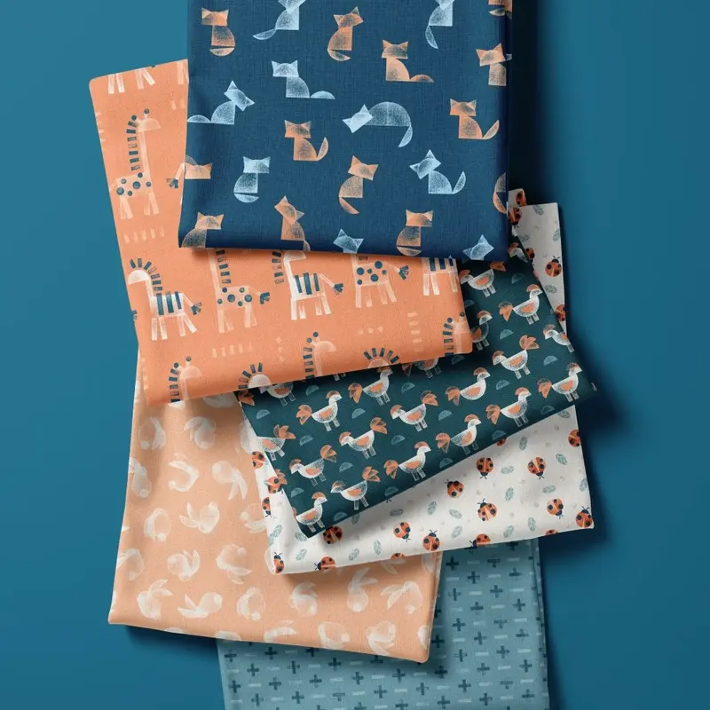 Selected fabrics in the circus colourway