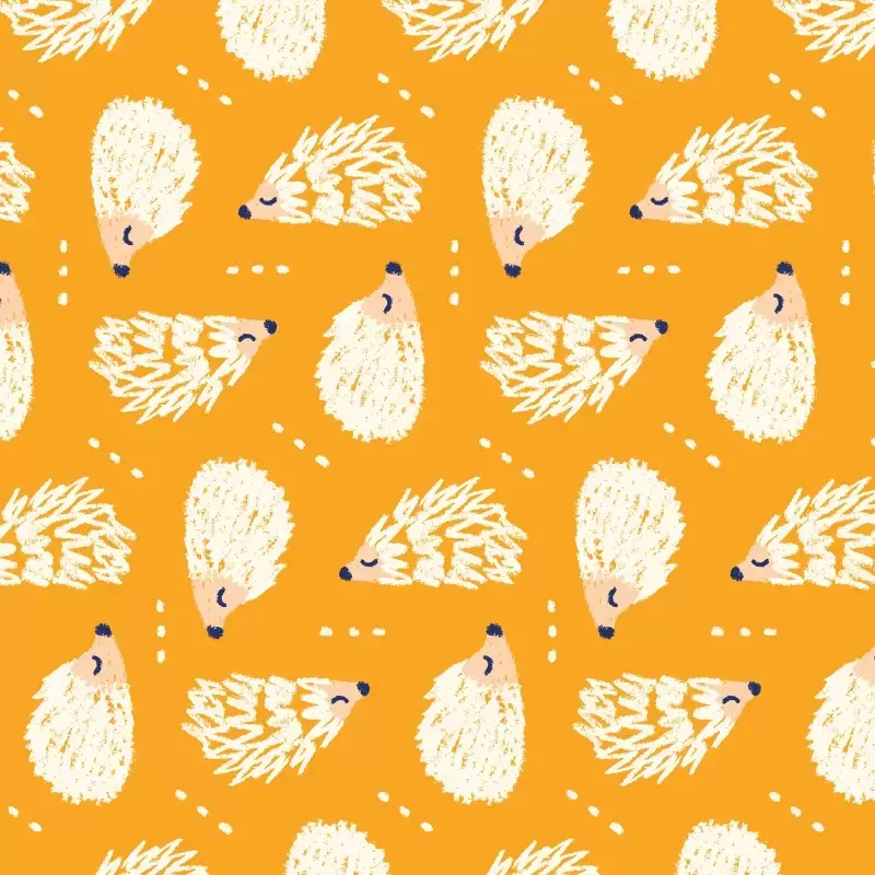 Hedgehogs pattern in orange