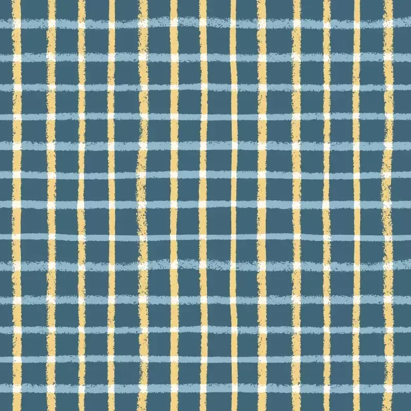 Plaid pattern sand and teal on dark teal