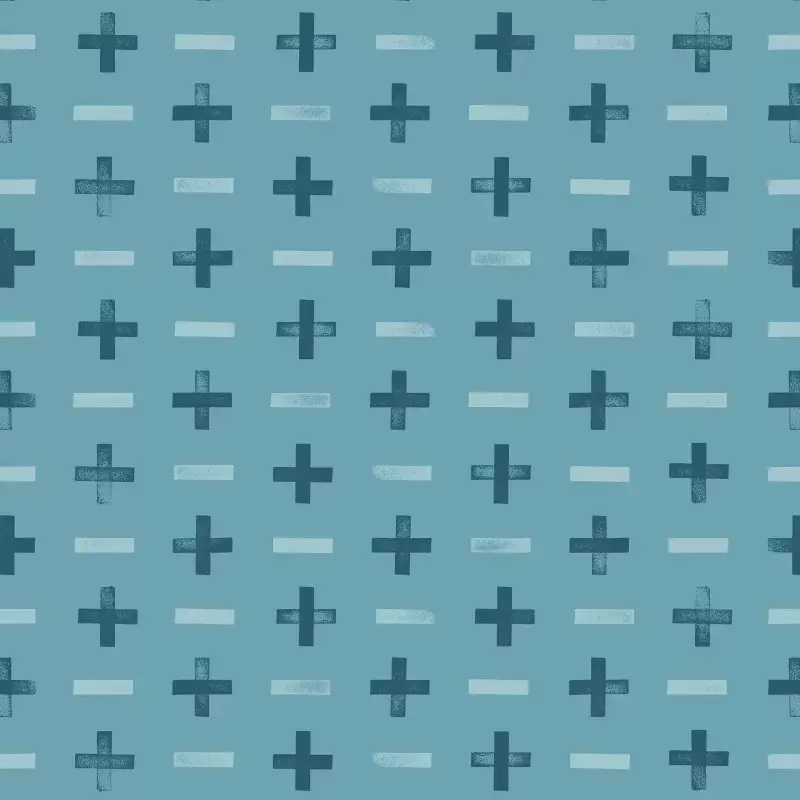 Plus minus pattern in teal
