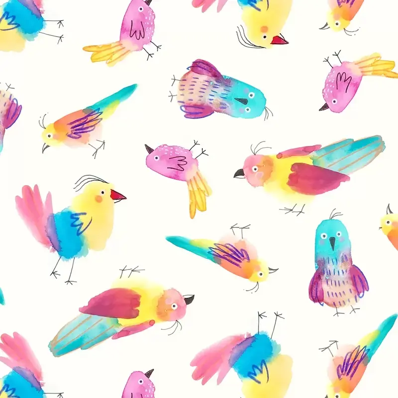 Rainbow blob birds