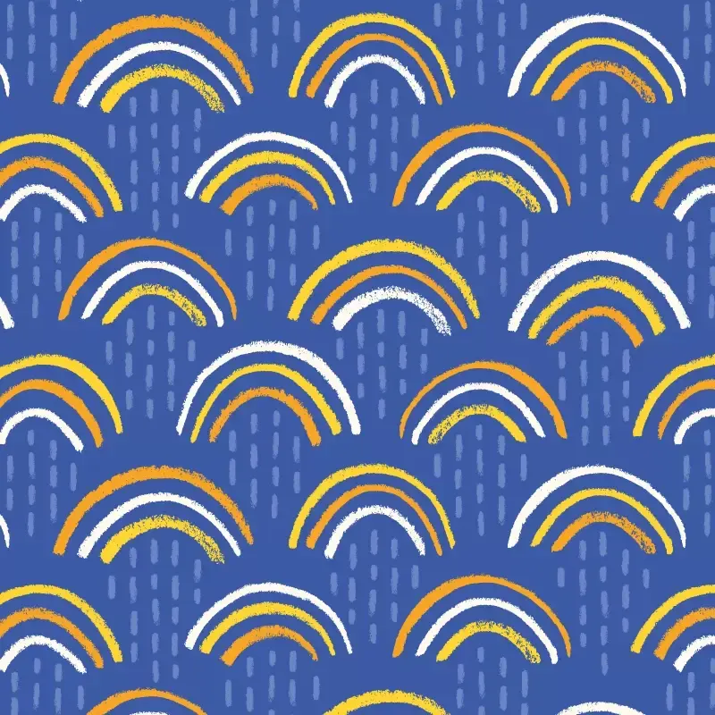 Rainbows pattern in blue