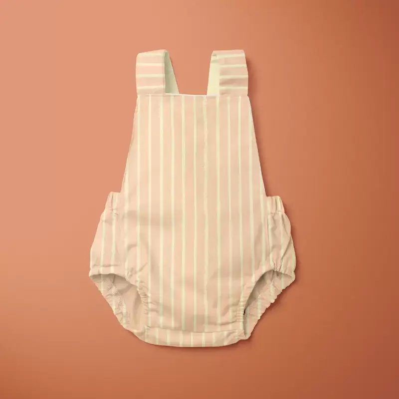 Crayon stripes peach romper