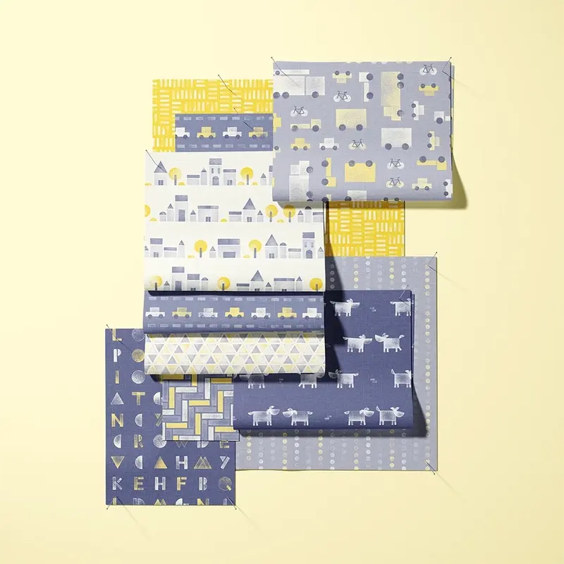 Stamp city fabrics pinned up evening colourway