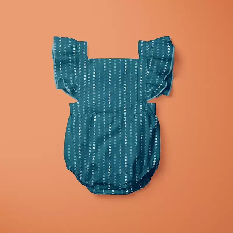 Street lights deep teal frilled romper